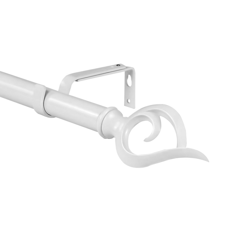 Tringle à rideaux simple Glenva, Blanc lustré, l 48 po à 84 po