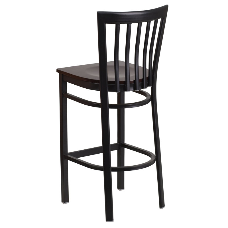 Lyman Counter Stool with Metal Frame, Bar Stool (29” Seat Height), 1, Walnut