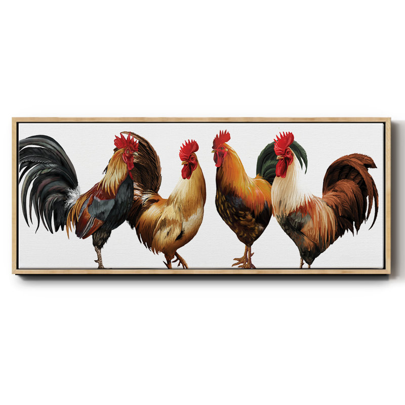 Rooster- Framed Canvas, 20" H x 50" W