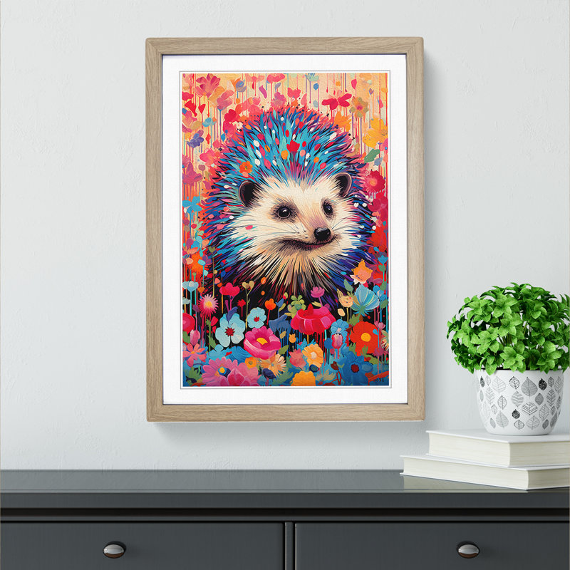 Hedgehog Pop - Framed Print, 46cmH x 34cmW