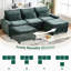 Canapé modulaire en L 99 po en L 99 po, revêtu de tissu respirant, structure en bois massif et canapé-lit en chenille de 500 lb de profondeur, pour salon, housses amovibles, conception ergonomique,-383090362