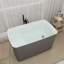 Petite baignoire rectangulaire autoportante moderne en acrylique de 47 po x 27 po avec siège intégré et antidérapante pour salle de bain compacte-64524320