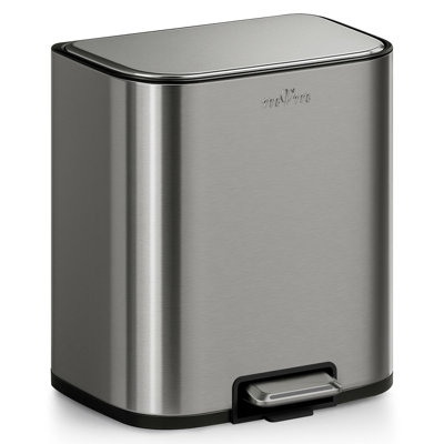 Mvm 5.3 Gal Kitchen Trash Can, Step Trash Can With Lid, Smooth Edge Garbage Bin For Home Office (Gray)