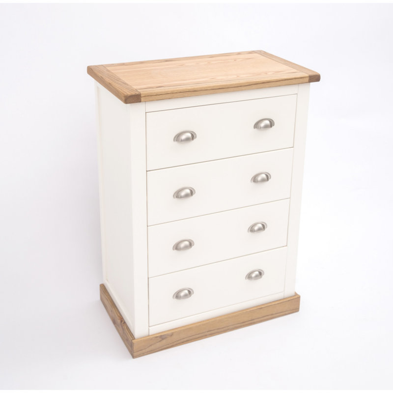 70cm W 4 - Drawer Chest of Drawers, Waxed Oak