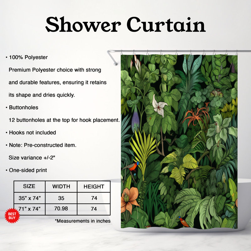 Rideau de douche Sonoma, H 74 po x l 71 po