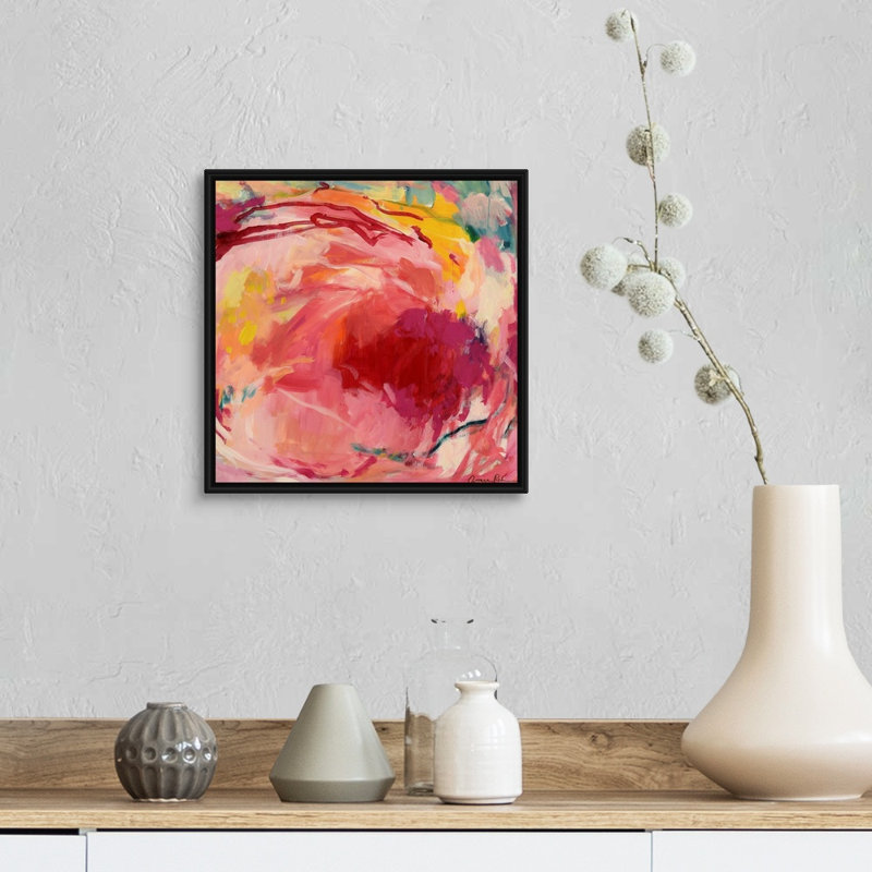 Reproduction d’art sur toile, "Winter berries" par Amira Rahim, H 14 po x l 14 po x P 1,75 po, Toile avec cadre noir