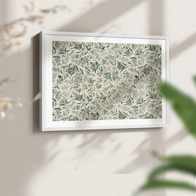 Motif floral rétro - impression encadrée
