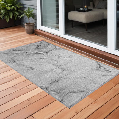 Tapis extérieur lavable antidérapant 2 pi x 3 pi gris