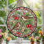 Panneau de vitrail en forme de moineau Strawberry H 12 po-1074383367