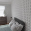 Panneau mural 3D 19,625 "x 19,625" en blanc (paquet de 50)