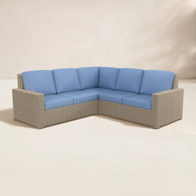 Henri Outdoor Patio Sectional Seating Group With Sunbrella Cushions