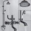 Oil Rubbed Bronze Shower Faucet 8" Rainfall Shower Head Combo Set with Tub Spout