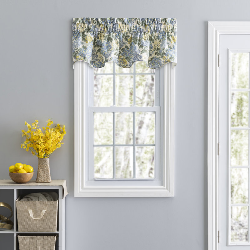 Levant Cotton Floral Scalloped Window Valance
