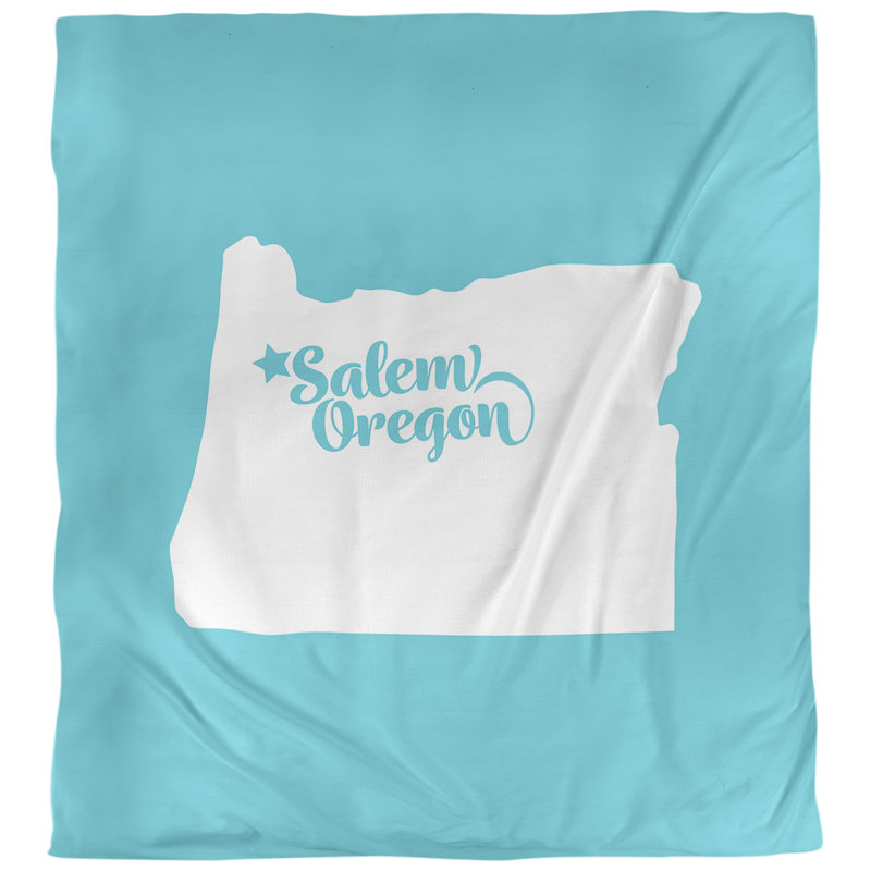 Housse de couette simple oregon salem, Bleu sarcelle, Polyester brossé