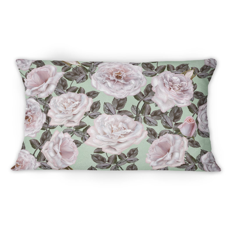 Roses roses rétro - coussin décoratif imprimé traditionnel