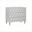 Console à 3 tiroirs avec rangement argent brossé et champagne avec rangement, H 33 po x l 36,5 po x P 19 po | Bois et métal | Salon