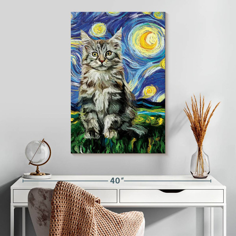 Brampt MaineCoon Kitten Starry Night, 30" H x 20" W