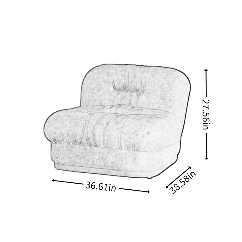 Canapé simple en tissu rétro Puff Bagel, Brun