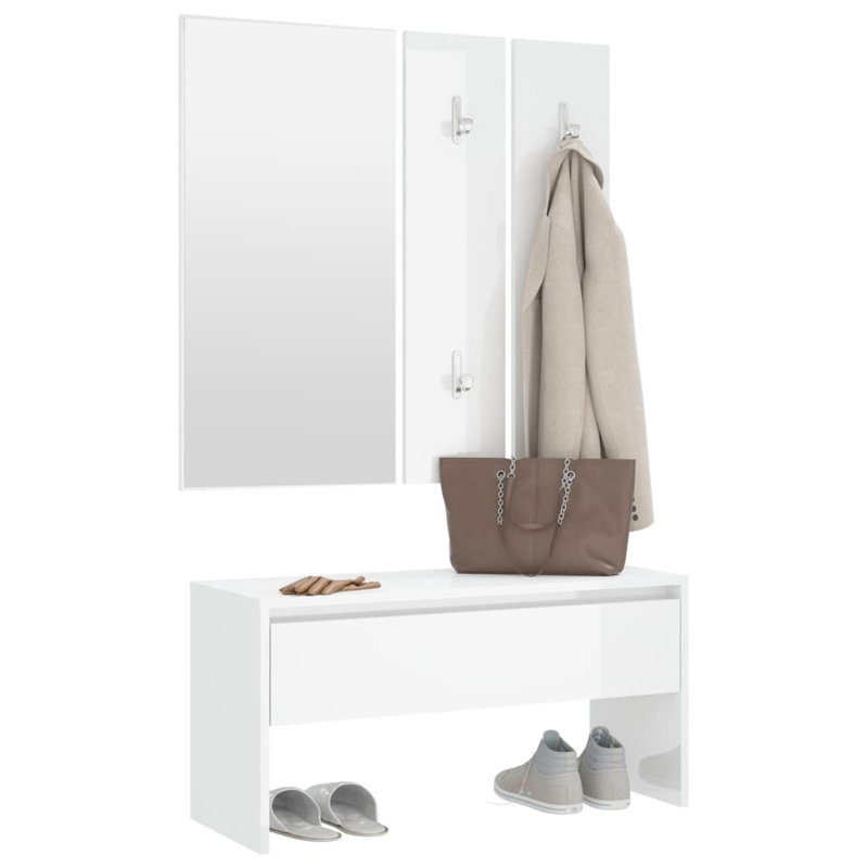 Ivens vidaXL Hallway Furniture Set Engineered Wood, White