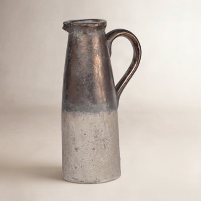 Libra Sienna Brown Ceramic Pitcher Vase