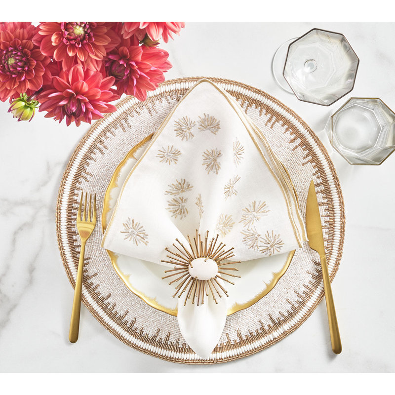 Enamor Placemat, White/Gold