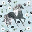 Reproduction de licorne florale noire Leonaldo sur toile tendue-648932426