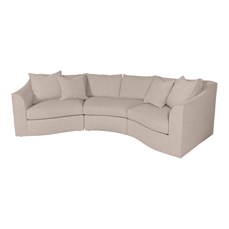 Vanguard 3-Piece Evelyn Quarter Turn Sectional, Jiggles Fawn, Casa Blanca