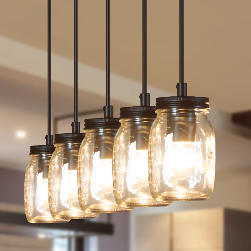 Paoli 5 - Light Kitchen Island Linear Pendant Light