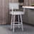 Nakagawa Swivel Counter or Bar Height Barstool with Arms and Footrest in Faux Leather, Metal Legs-29962753-29962754-42220761