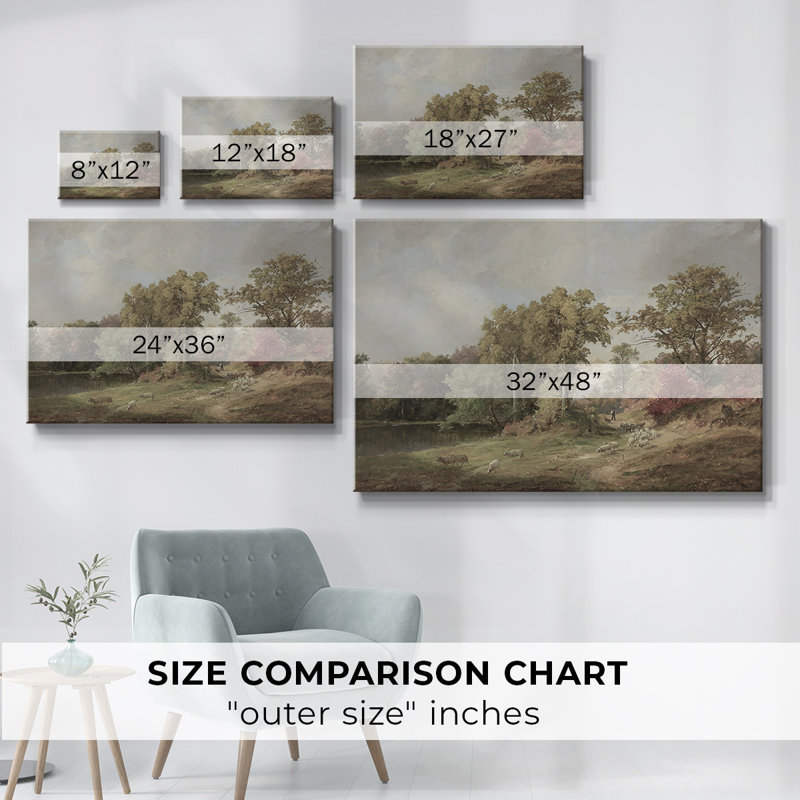 Paysage rétro - Cccxxii, H 33 po x l 49 po x P 1,5 po, Toile tendue