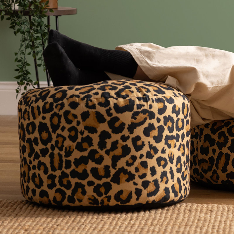 Milano Large Bean Bag Pouffe, Leopard Print