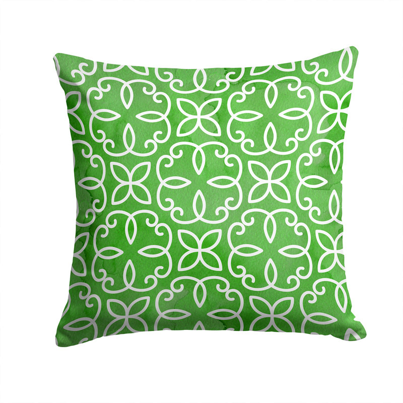  Coussin extérieur géométrique Cirlce on Green, 14 po x 14 po