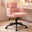 Upholstered Swivel & Adjustable Height Office Chair, Clover-shaped Desk Chair with Armrest-1956842354