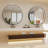 Bluetooth LED Round Mirror for Bathroom, Dimmable Light, 3000K/4500K/6000K Temperature, Anti-Fog, Memory Function, Black / Gold Aluminum Frame-483407262-485868532
