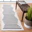 Tapis ivoire / noir en coton fabriqué à la main Mando