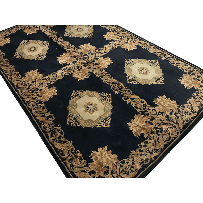 Hand-Knotted High-Quality Black Area Rug