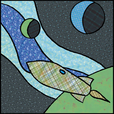 Patchwork Planets I - Wrapped Canvas Print