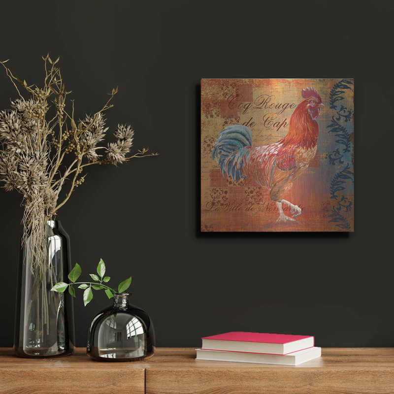  'Coq Motifs 4' by Art Licencing Studio Metal Wall Art, 12" x 12", 12" H x 12" W