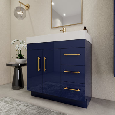 Ensemble de meuble-lavabo simple 36 po avec tiroirs et portes