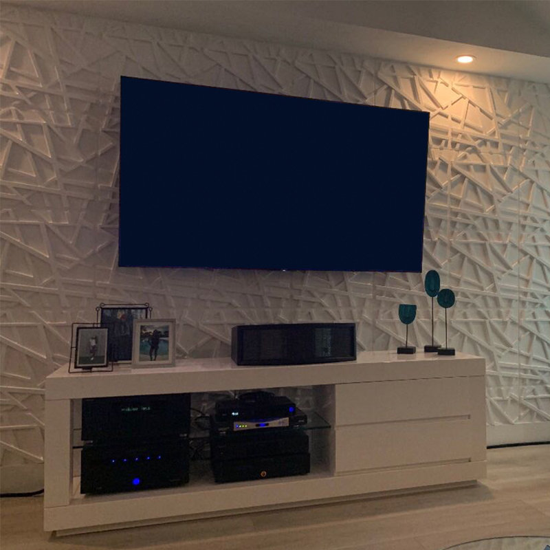 Panneau mural 3D 19,7 po x 19,7 po, panneaux de revêtement mural en PVC texturé pour décoration murale intérieure (paquet de 12)