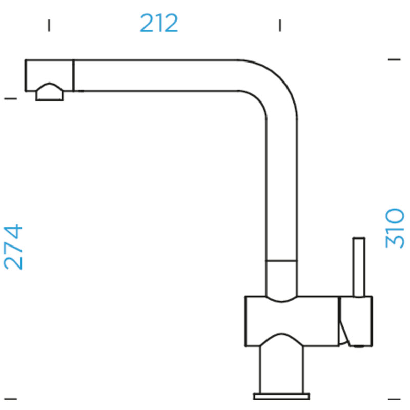 Epos Cristadur High Pressure Single Lever Monobloc Tap, Nero