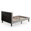 Ensemble de meubles de chambre à coucher 2 pièces Fannin avec 1 structure de lit double et une table de chevet - Fabrication fiable et robuste - Tissu en lin beige brume-296782772-296782773