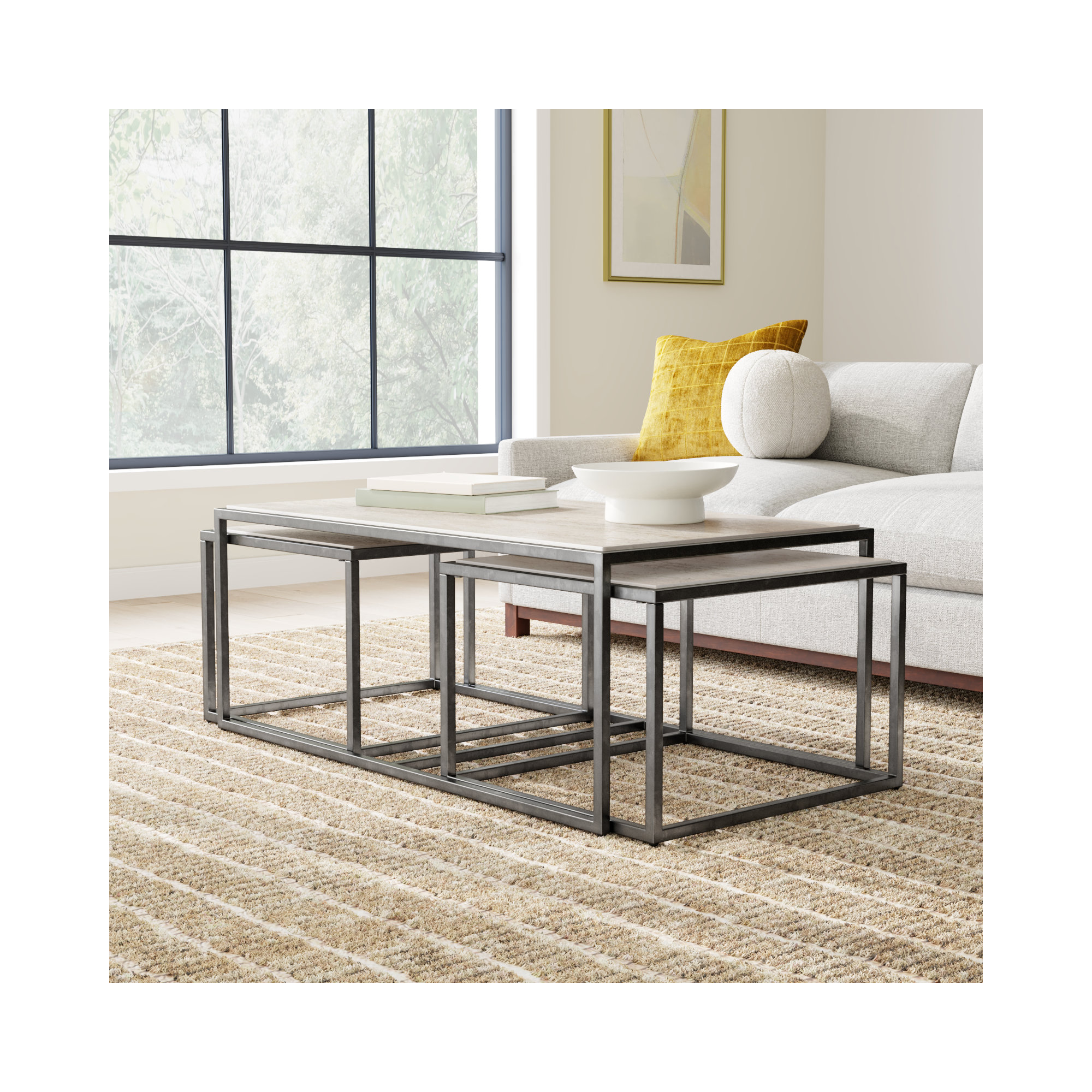 Kressley Stone Nesting Coffee Table