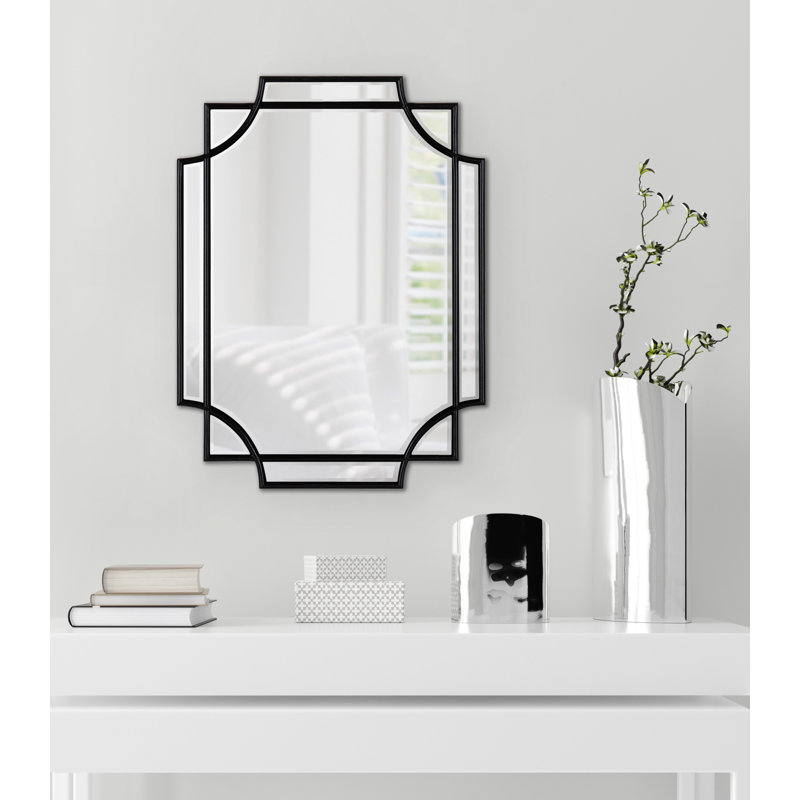 Ocilla Flat Mirror, Black, 24" x 18"