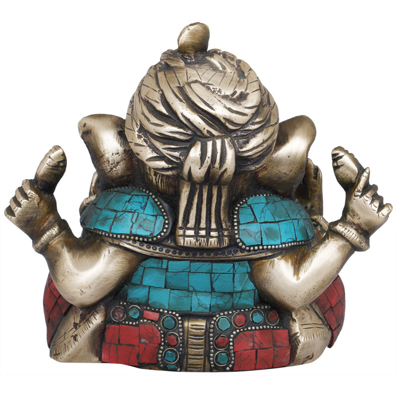 Figurine incrustée Ashirwad Ganesha