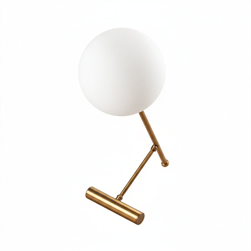 Lampe de table fantaisie en métal 20 po avec abat-jour en verre Auerbach, Rétro