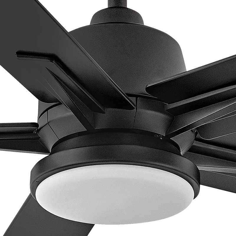 Ventilateur de plafond standard à DEL à 5 pales de 52 po avec télécommande et ensemble d'éclairage inclus, Noir mat