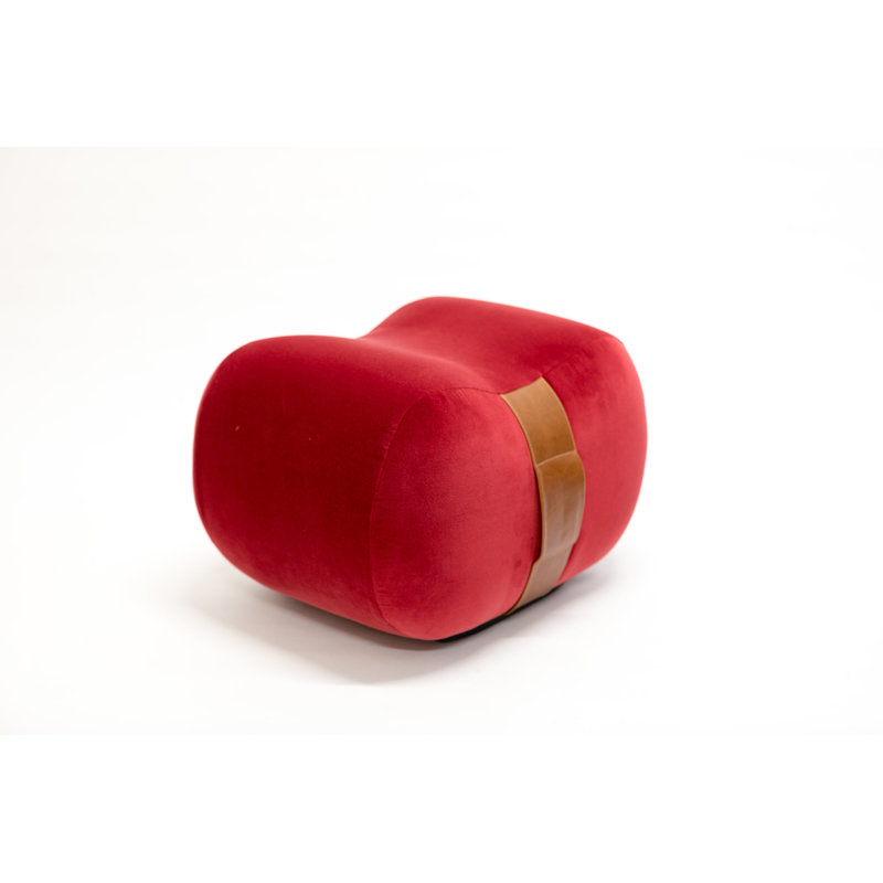 Milo Velvet Ottoman, Bittersweet/Chesterfield Velvet