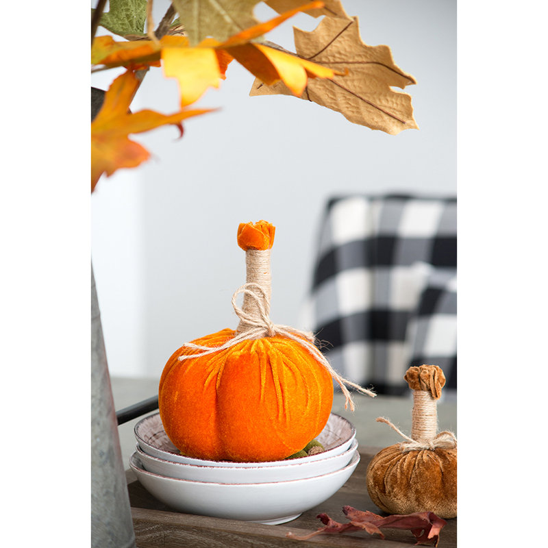 Ensemble de 6 citrouilles ornementales 5 po x 7 po orange