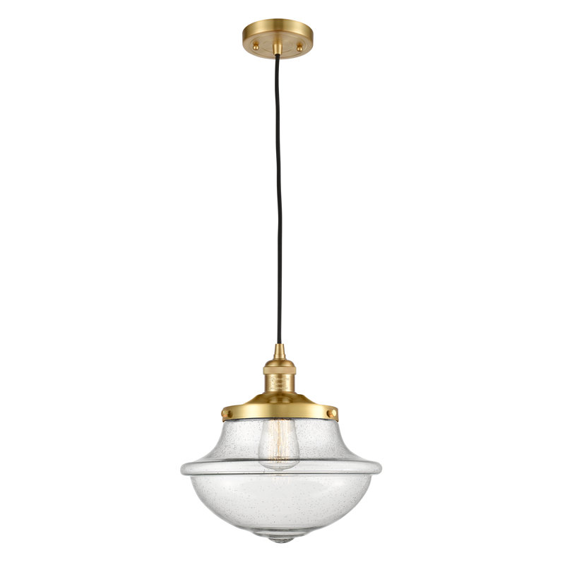 Luminaire suspendu simple à 1 lumière Baptiste, Grainé, Ampoule non incluse, Or satiné